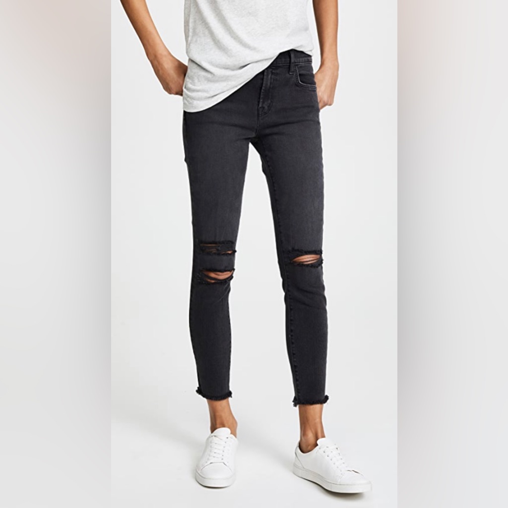 J Brand Photo Ready Cropped Skinny Jeans | Size 24 | Mercy Black
